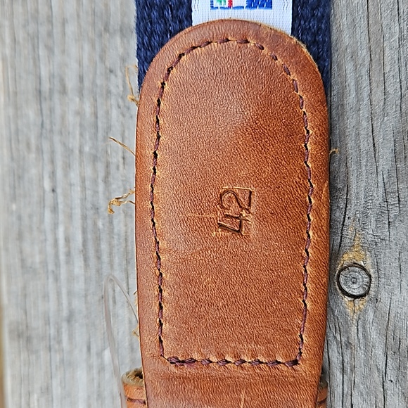 VINTAGE NEW PRESTON SIZE 42 CODE NAUTICAL FLAGS SAILING BELT BRASS LEATHER USA - Picture 8 of 16